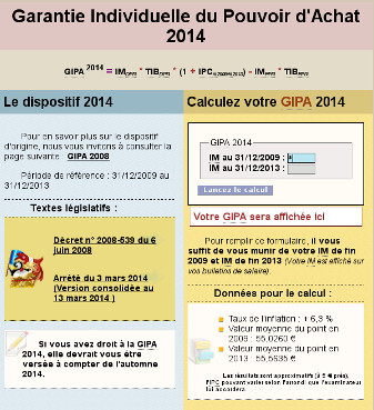 Calculatrice GIPA 2014