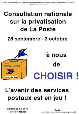 Mobilisation pour un rfrendum sur la privatisation de La Poste