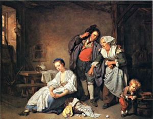 Jean-Baptiste Greuze (1725-1805) - Les oeufs casss