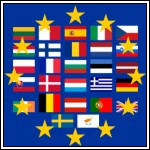 Drapeau europen fusionn avec les drapeaux de ses pays membres