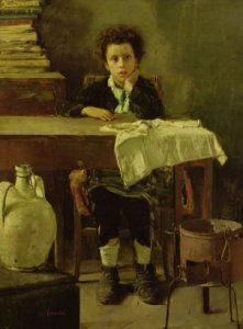 Pauvre écolier -  Antonio Mancini (1852-1930)