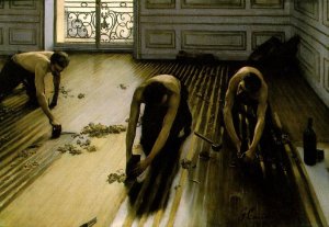 Les raboteurs de parquet par Gustave Caillebotte (1875)