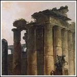 Hubert Robert - Ruines d'un temple Dorique (1783)